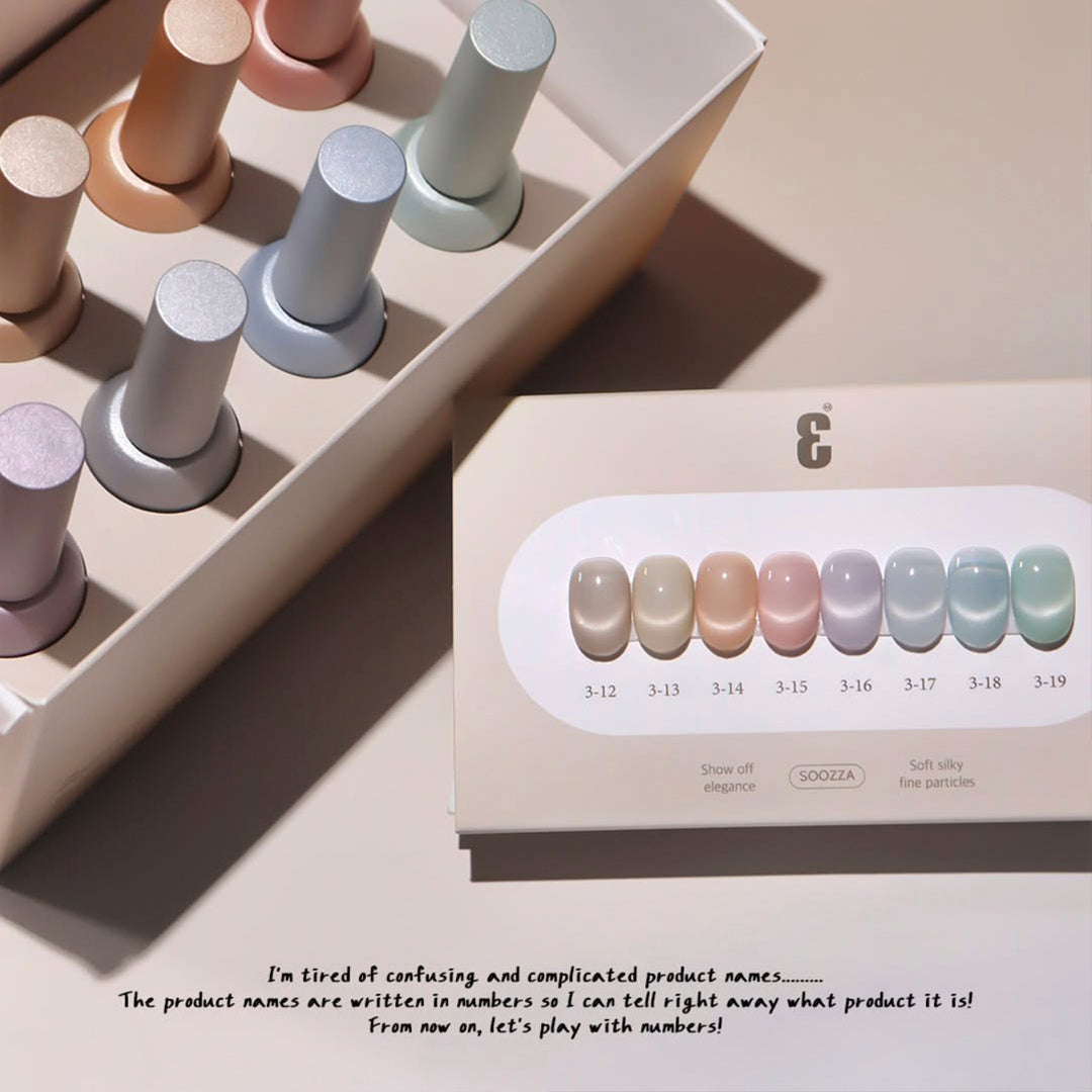SOOZZA - 3 Magnetic Gel 8 Colors ( 12-19 )