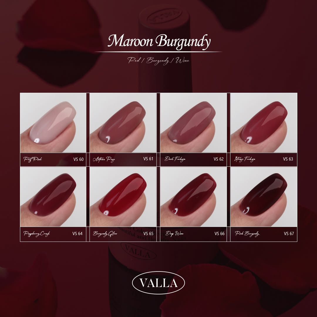 VALLA - MAROON BURGUNDY Collection 8 colors