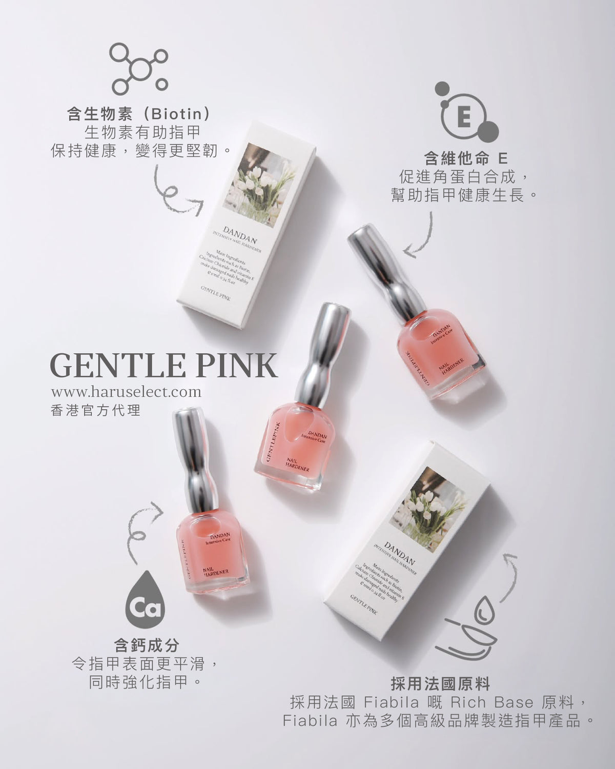 GENTLE PINK x DANDAN 深層修護硬甲油