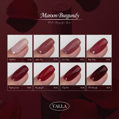VALLA - MAROON BURGUNDY Collection 8 colors