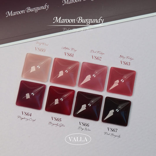 VALLA - MAROON BURGUNDY Collection 8 colors