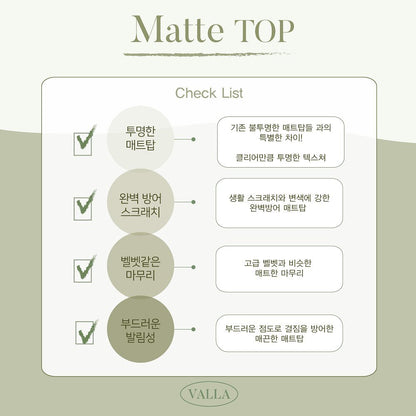 VALLA - Premium Matte Top Gel