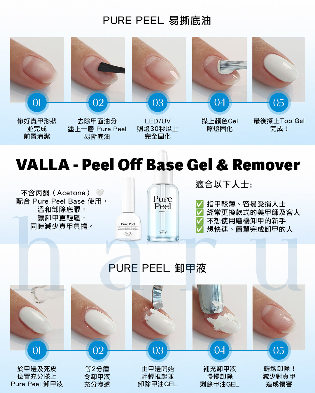 VALLA - Pure Peel Base + Remover SET
